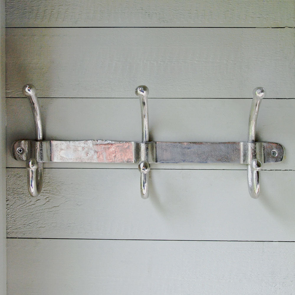 Row aluminium coat hooks Plasterboard coat hooks Silver coat hooks