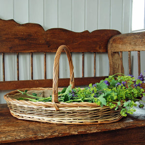 Large Holker willow garden trug filled with cut flowers