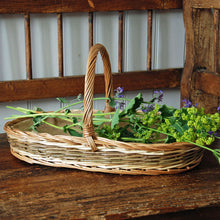 Natural willow Holker garden trug filled with cut flowers
