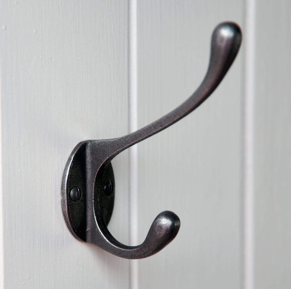 thumbnail image 2 of Vintage Cast Iron Coat Hooks – Rustic Old English Victorian Style Wall Pegs 2 of 3