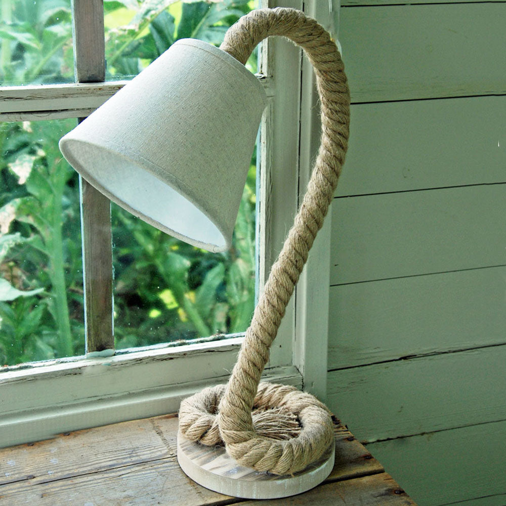 Nautical Rope Table Lamp Rockport Rope Knot And Jute Bedside Table