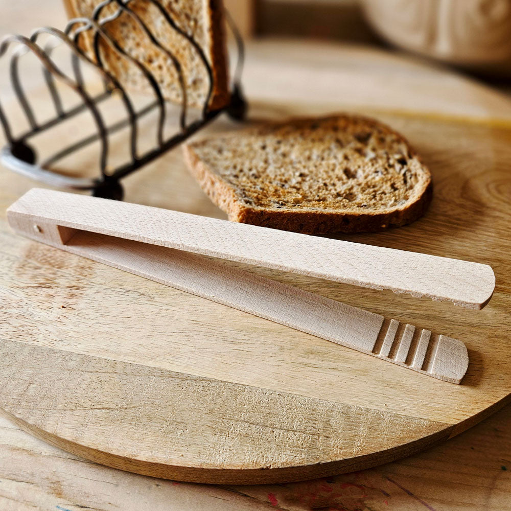 Beech Wood Toast Tongs Food tongs Sustainable kitchen utensils