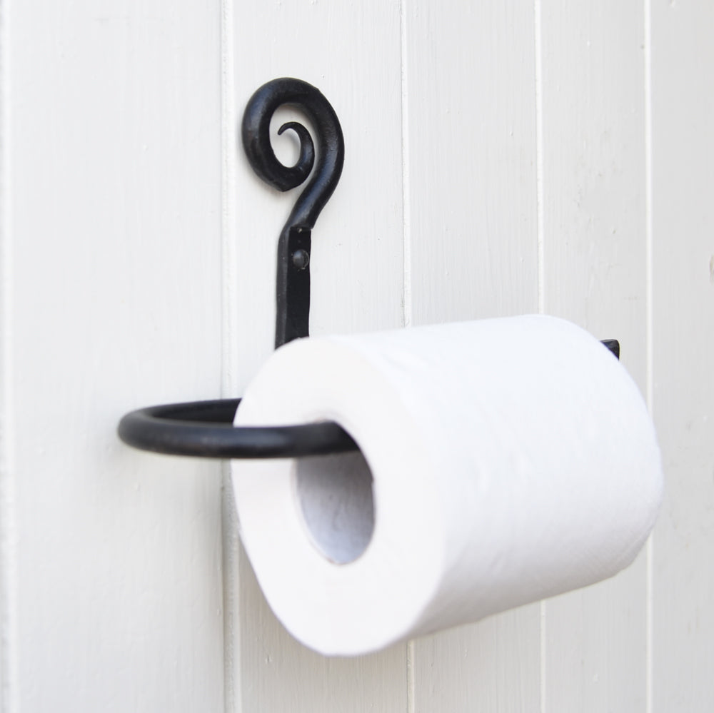 Wall mounted black toilet roll holder