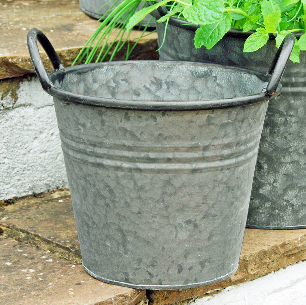 vintage tin plant pots Normandy vintage metal garden plant pot – Bowley & Jackson