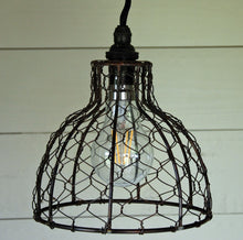 Vintage bell chicken wire pendant light shade