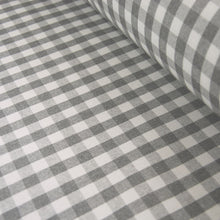 Swedish Grey Gingham Check Linen Oilcloth