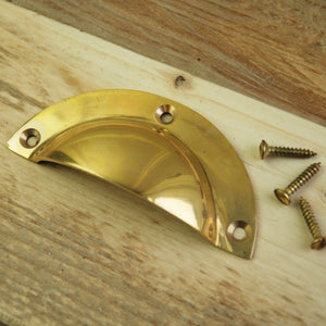 Solid Polished Brass Cup Handle