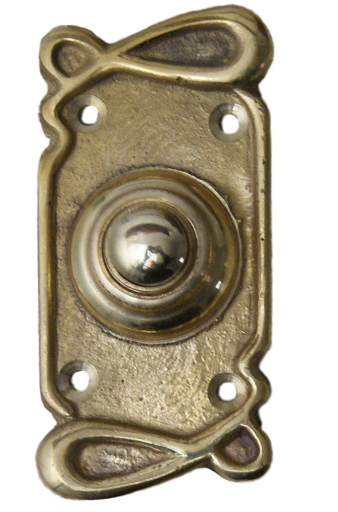 Art nouveau antique deco brass push door bell