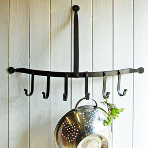 Peebles curved cast iron kitchen rack hooks