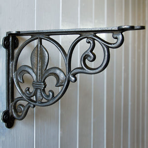 Cast metal vintage style Fleur wall shelf bracket