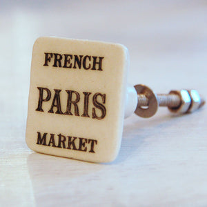 French Paris market square kitchen drawer knob