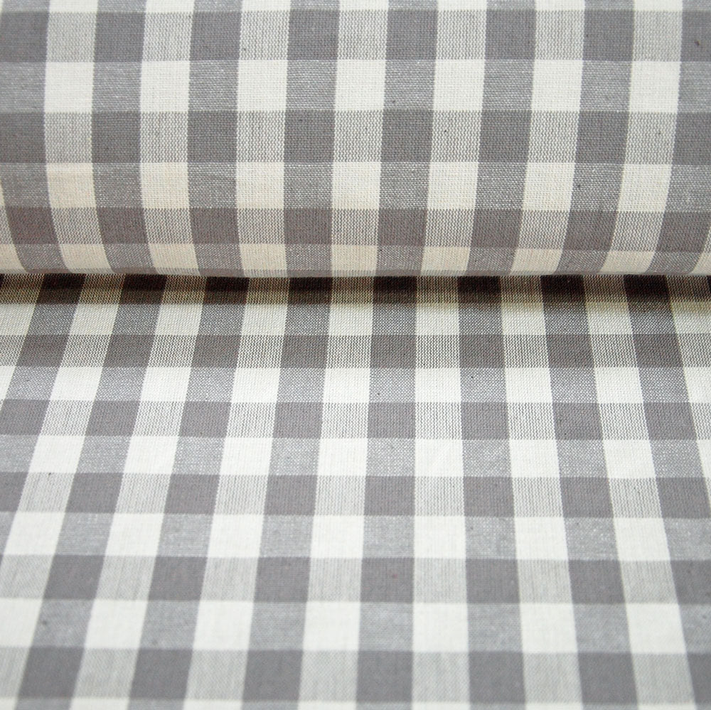 Lechlade grey gingham cotton fabric