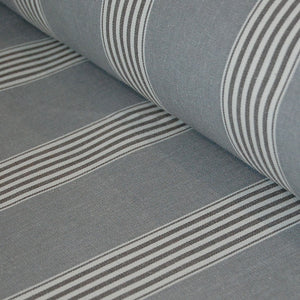 Traditional cotton herringbone grey march stripe fabric