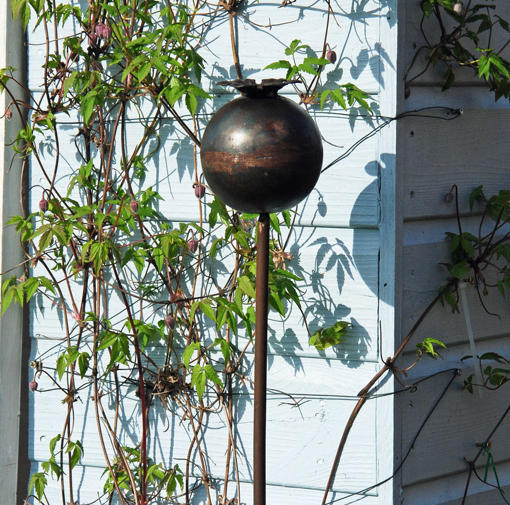 metal poppy seed head garden stakes Steel plant stake pole – Bowley & Jackson