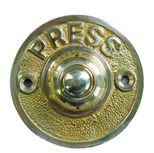 Portico antique deco round brass push door bell