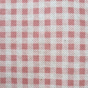 Lund pink bistro check double width curtain and upholstery fabric