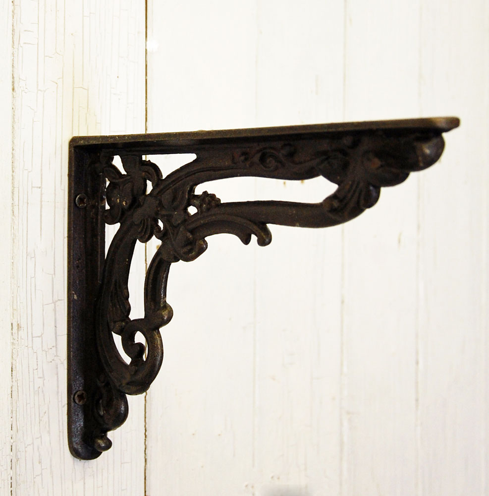 Victorian antique style floral iron shelf bracket