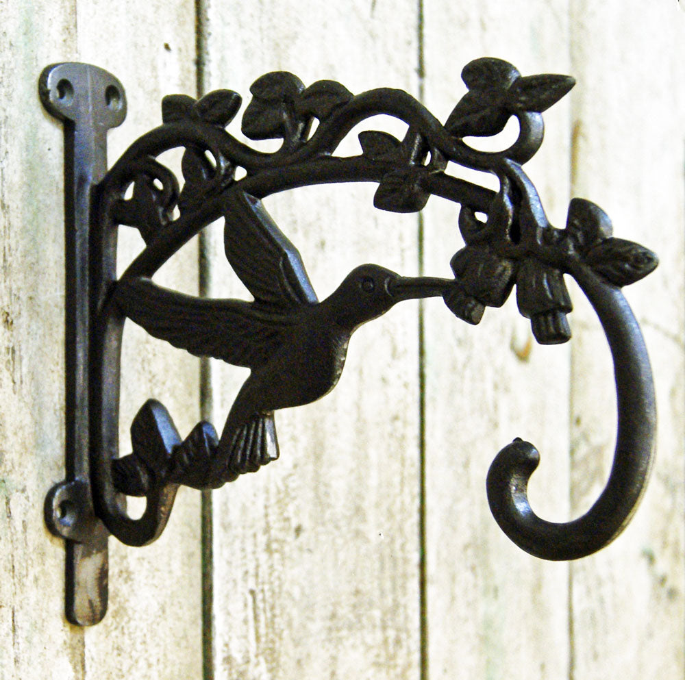 cast iron hanging plant bracket Cast metal hanging woodpecker basket wall bracket – Bowley & Jackson