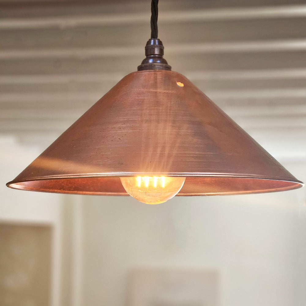 Antique Copper Cone Pendant Shade 265 mm