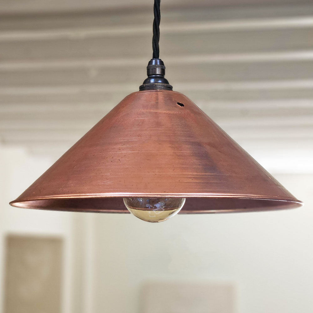 Antique Copper Cone Pendant Shade 265 mm