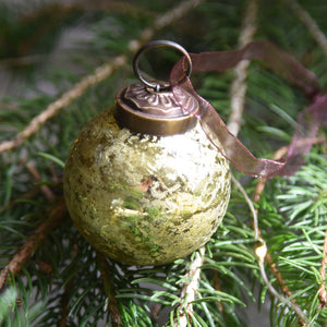 Gold Foil Glass Christmas Bauble