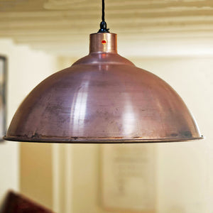 Copper Cromford pendant light shade 500 mm