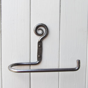 Traditional forged folk toilet roll holder antique finish