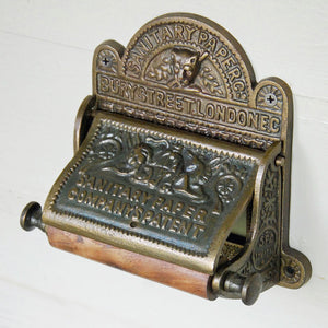 Antique brass Bury Street toilet roll holder