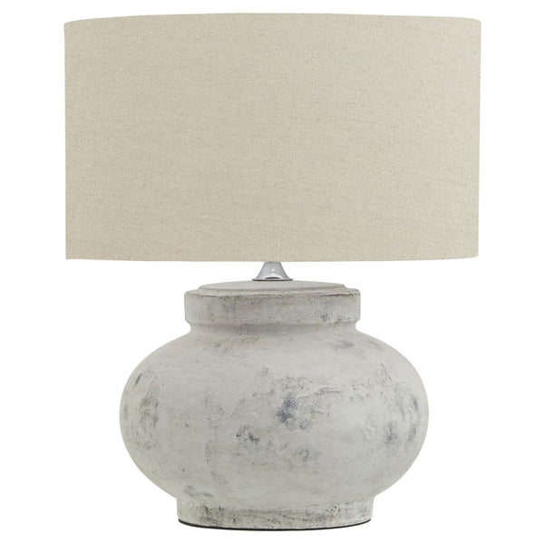 Cambridge ceramic table lamp with linen drum lampshade