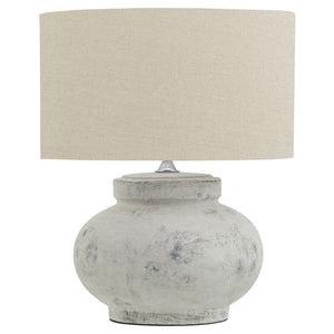 Cambridge ceramic table lamp with linen drum lampshade