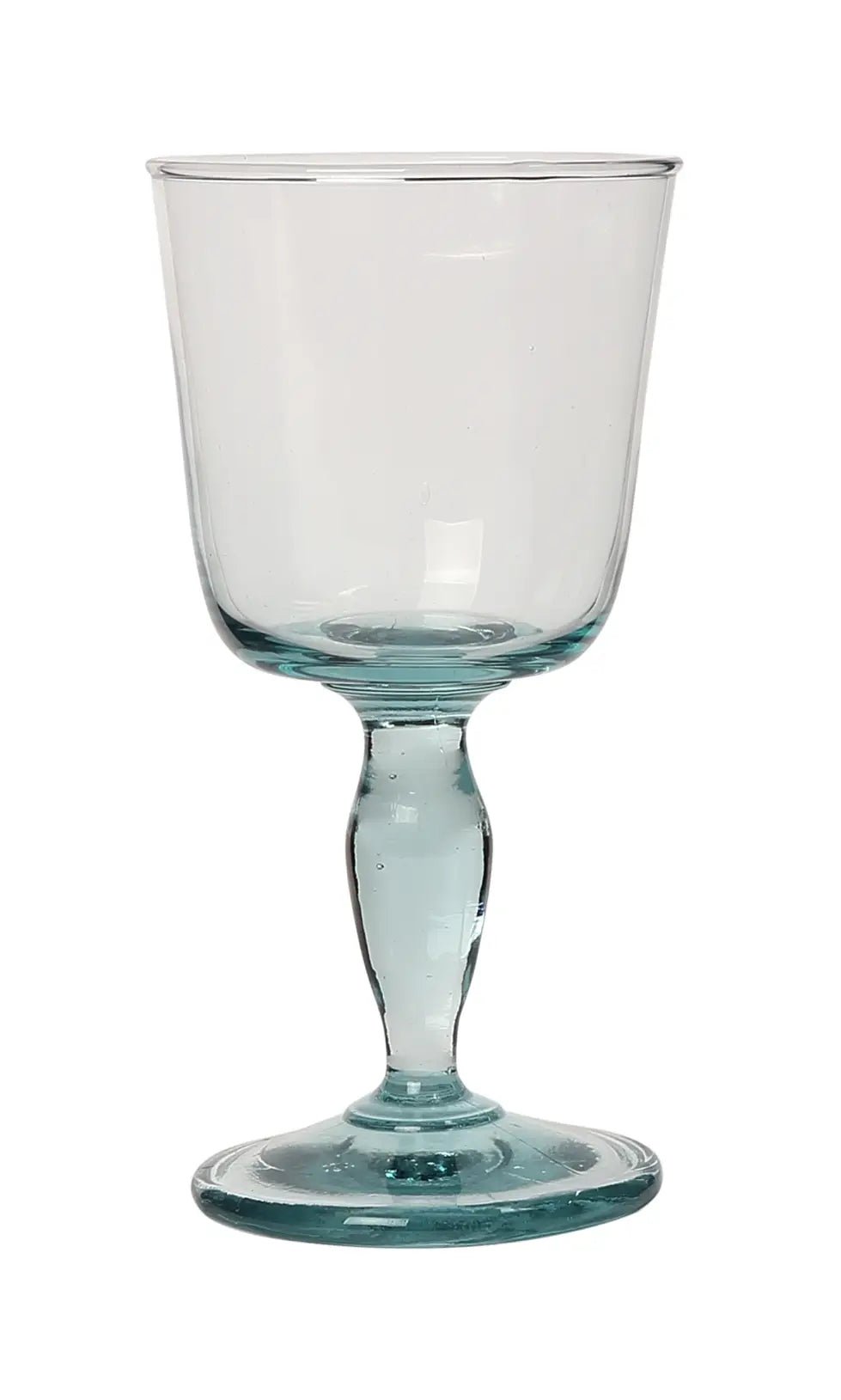 Recycled glass wine glass