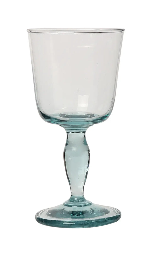 Recycled glass wine glass