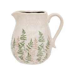 Cream fern print ceramic flower jug 