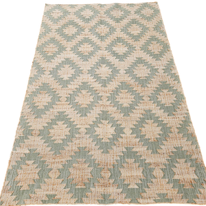 Duck egg blue jute floor rug