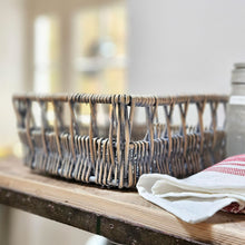 Medium sized Scandinavian style storage basket on open kitchen shelving