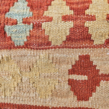 Close up of kilim floor rug