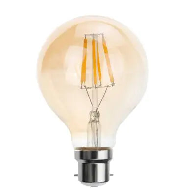 Vintage-style light bulb on a white background
