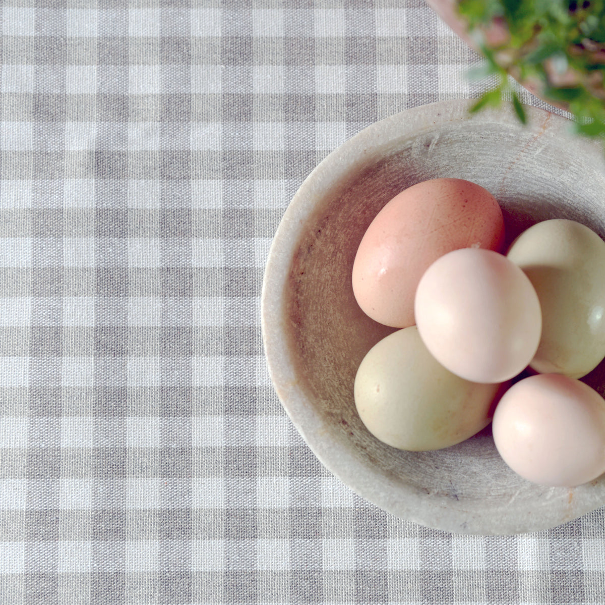 Oilcloth Tablecloth Natural Gingham