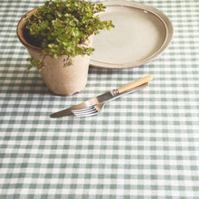 Green gingham wipe clean tablecloth