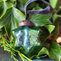 Small Green Star Glass Decoration