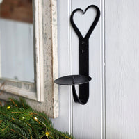 Iron heart wall sconce