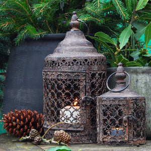 Large and small Moroccan garden lanterns
