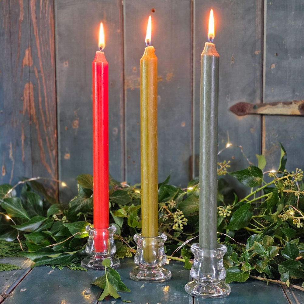 Christmas glass dinner candle holders