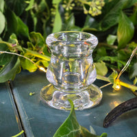 London glass dinner candle holder
