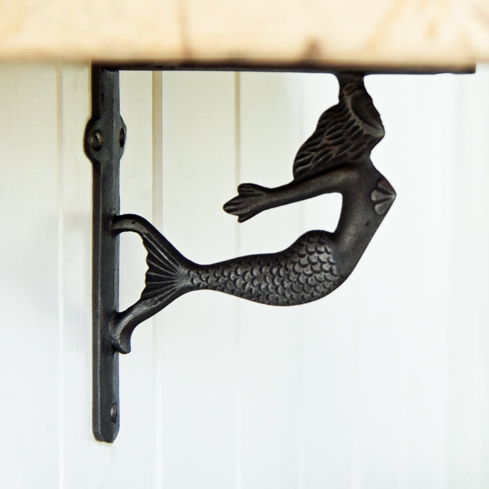 Cast Iron Mermaid Shelf Bracket