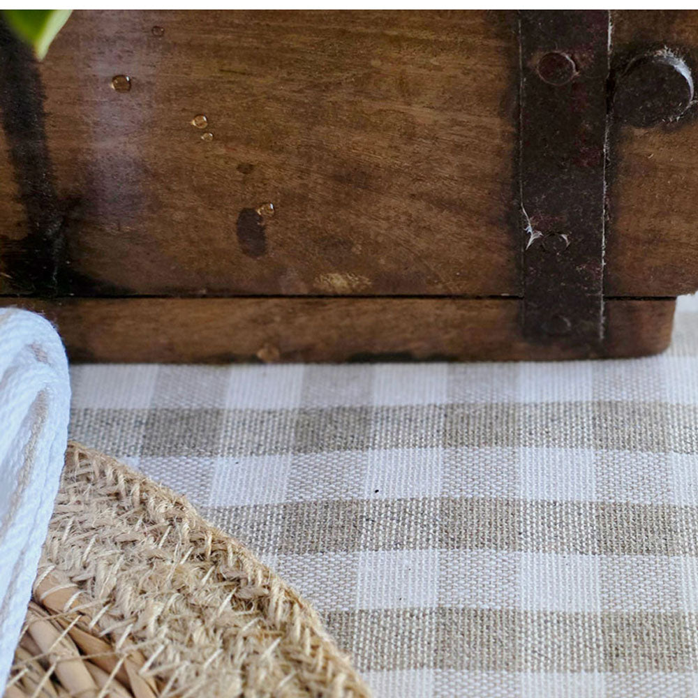 Oilcloth Tablecloth Natural Gingham