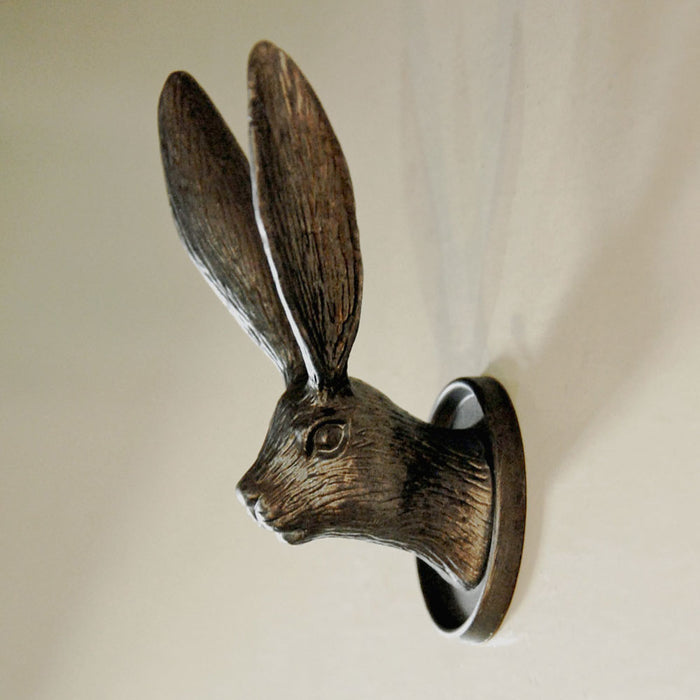 Metal hare head wall hook