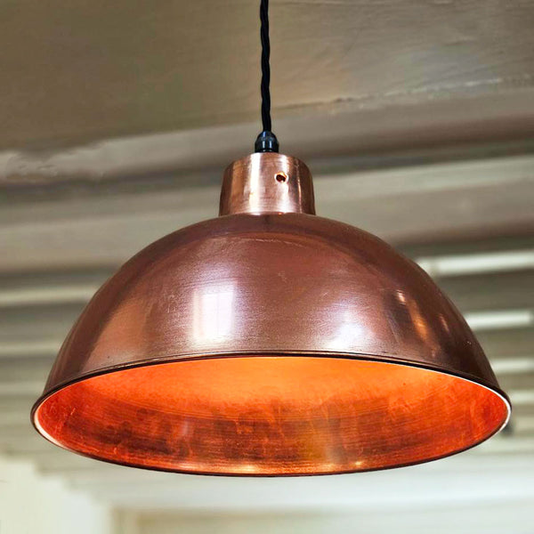 Lit polished copper 300 mm pendant kitchen light