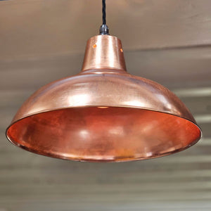 Polished copper pendant shade 360mm