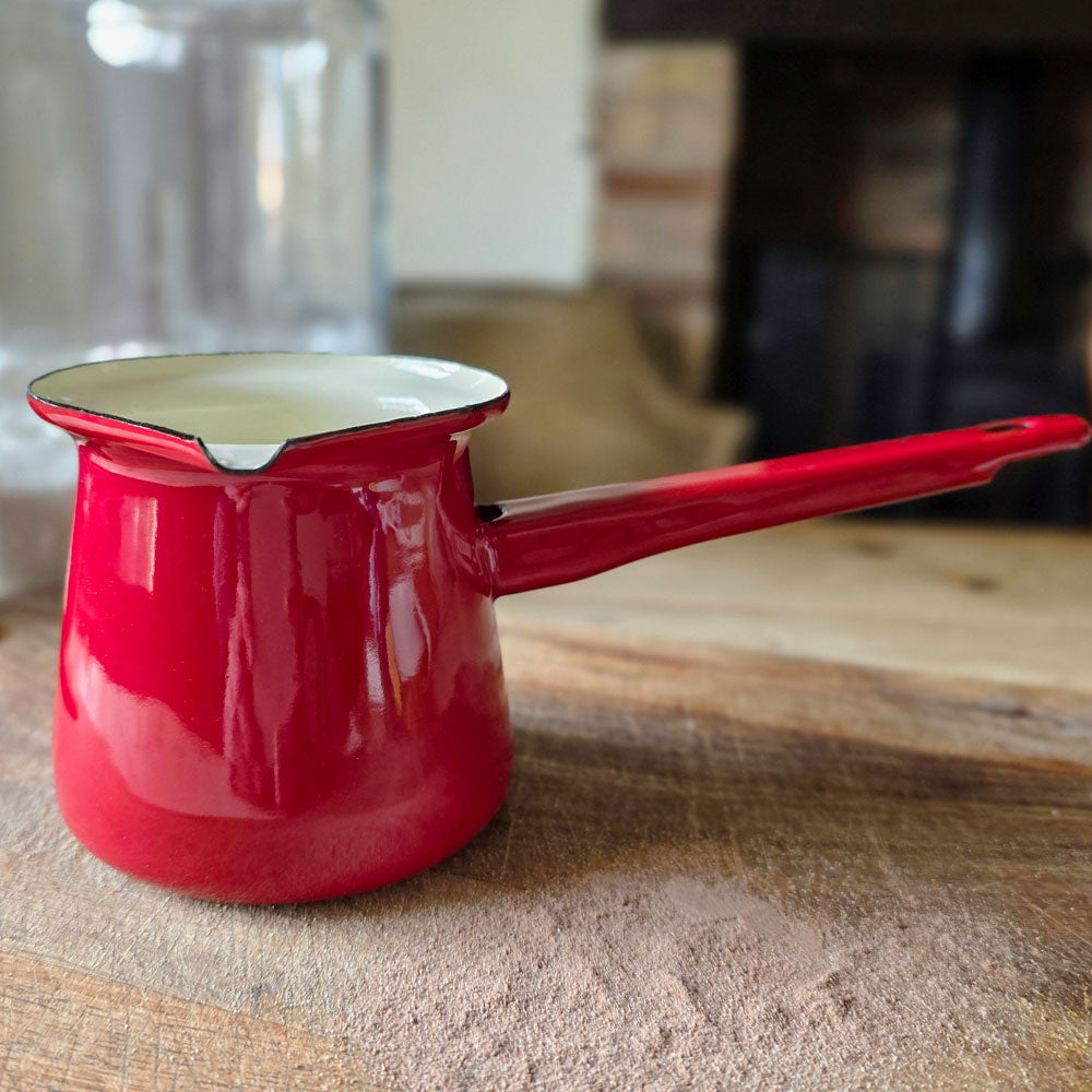 Red Enamel Mini Saucepan